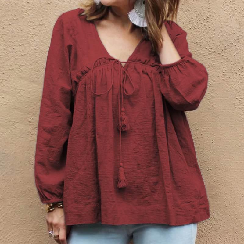 cambioprcaribe Blouse Lexi Vintage Ruffled Blouse