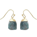 cambioprcaribe Blue Apatite Healing Quartz Nuggets Dangle Earrings