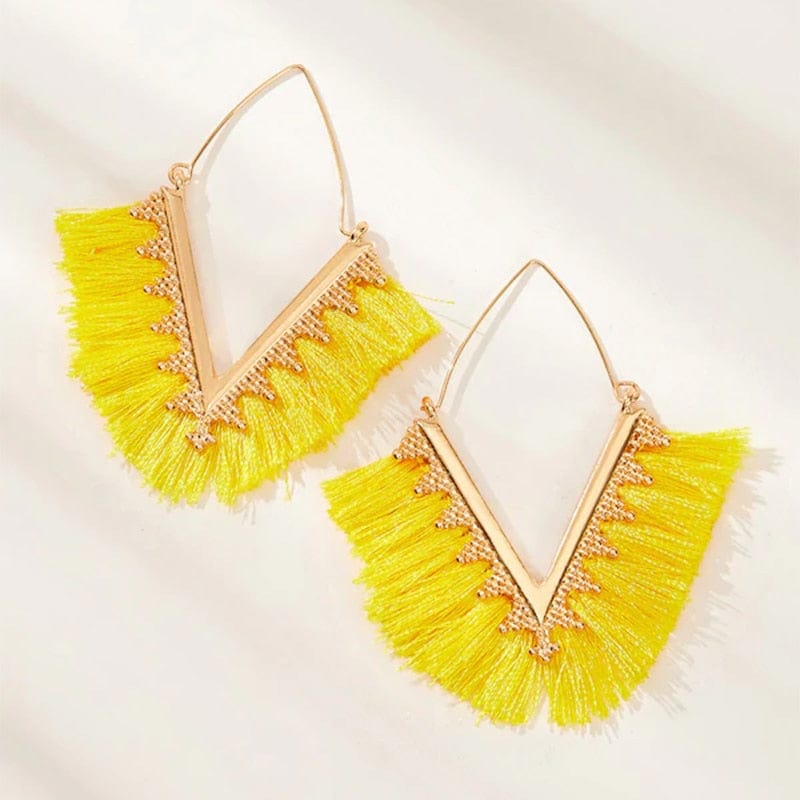 cambioprcaribe Bohemia Long Pendant Tassel Earrings