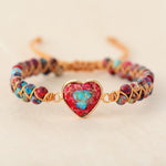 Jasper Heart Macrame Bracelet