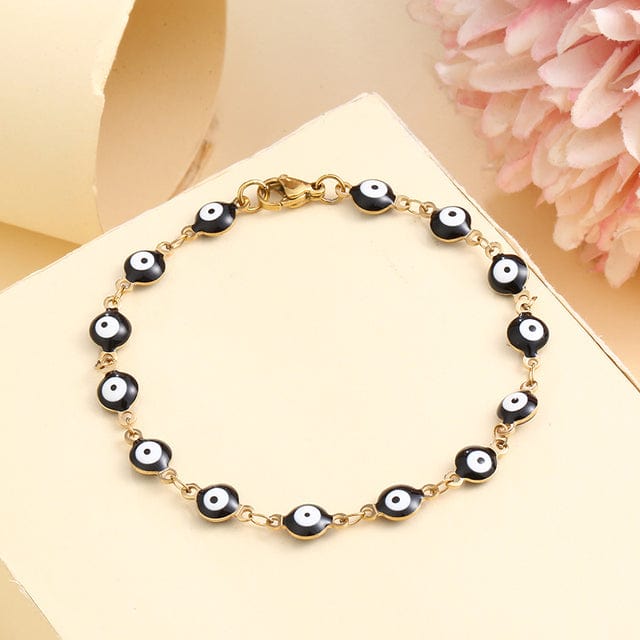 cambioprcaribe Bracelets Black Evil Eye Stainless Steel Bracelet