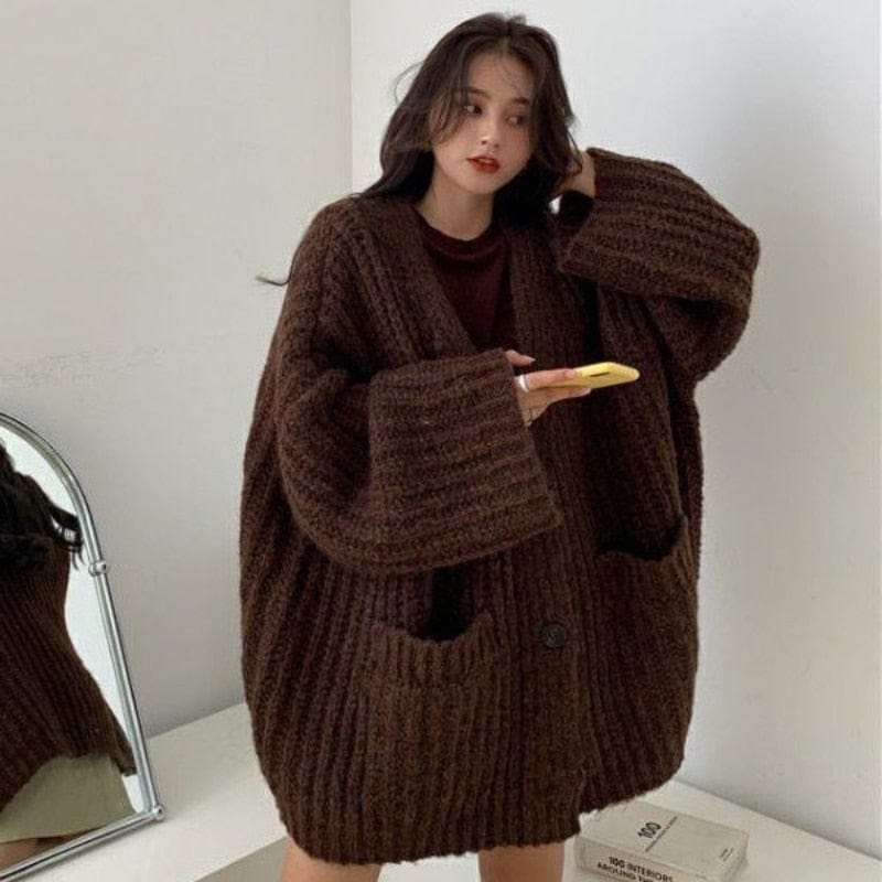 Retro Knitwear Oversized Cardigan