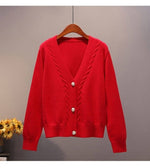 cambioprcaribe Cardigans XXXL / Red Anita Button Up Cardigan Sweater