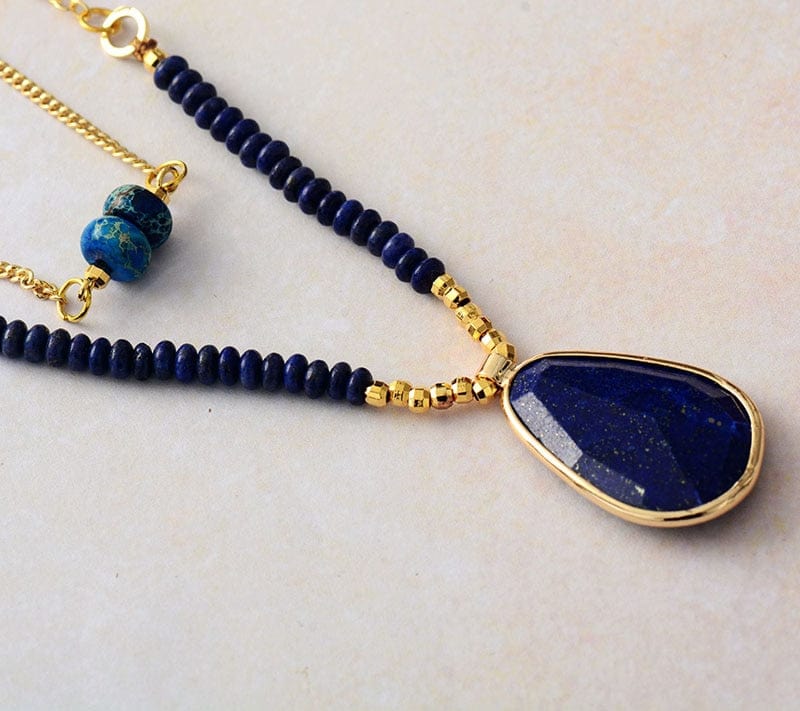 cambioprcaribe Choker Necklaces Lapis Lazuli Pendant