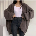 cambioprcaribe Coffee / One Size Chunky Lazy Knitted Cardigan