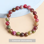 cambioprcaribe Colored Chalcedony / 6mm Temperament Natural Green Jade Bracelet