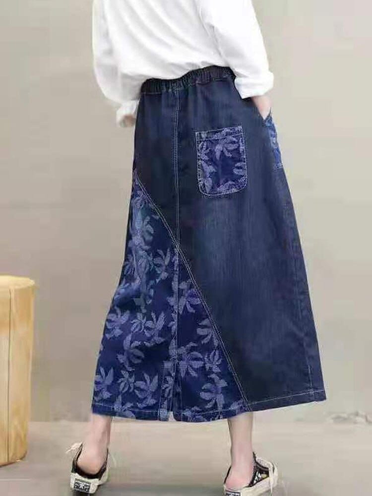 cambioprcaribe Darin Denim Patchwork Skirt