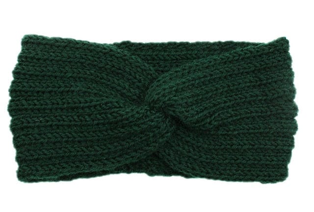 cambioprcaribe Dark Green Ear Knitted Knot Headband