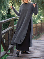 cambioprcaribe Dark Grey / S / China Vintage Split Sweatshirt Dress