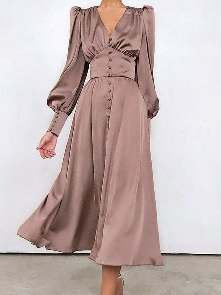 cambioprcaribe Dress Brown / XS Maliyah Elegant Midi Dress