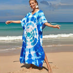 cambioprcaribe Dresses Blue & White Tie-Dye Hippie Dress