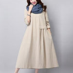 Grace Plain Casual Vintage Dress