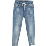 Elastic Waist Denim Harem Pants