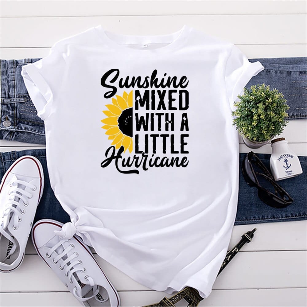 Sunshine & Hurricane Graphic Cotton T-shirts