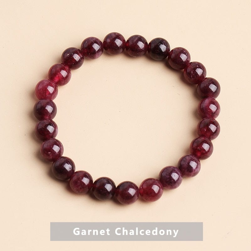 cambioprcaribe Garnet Chalcedony / 6mm Temperament Natural Green Jade Bracelet