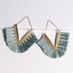 cambioprcaribe Gray Blue Bohemia Long Pendant Tassel Earrings