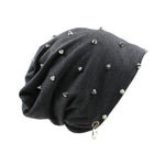 cambioprcaribe Grey Octavia Studded Beanie Hat