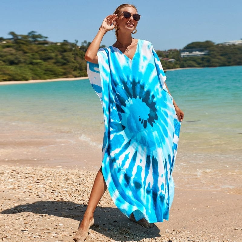 cambioprcaribe Haily V-Neck Tie Dye Print Dress