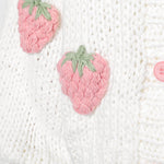cambioprcaribe Handmade 3d Strawberries Cardigan Sweater