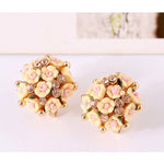 cambioprcaribe Handmade Ceramic Flower Stud Earrings