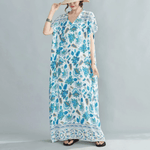 cambioprcaribe Kaftans Blue Lotus Kaftan Dress