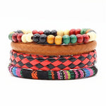 cambioprcaribe Khasi Tribe Multi Layer 4 Pieces Bracelet Set