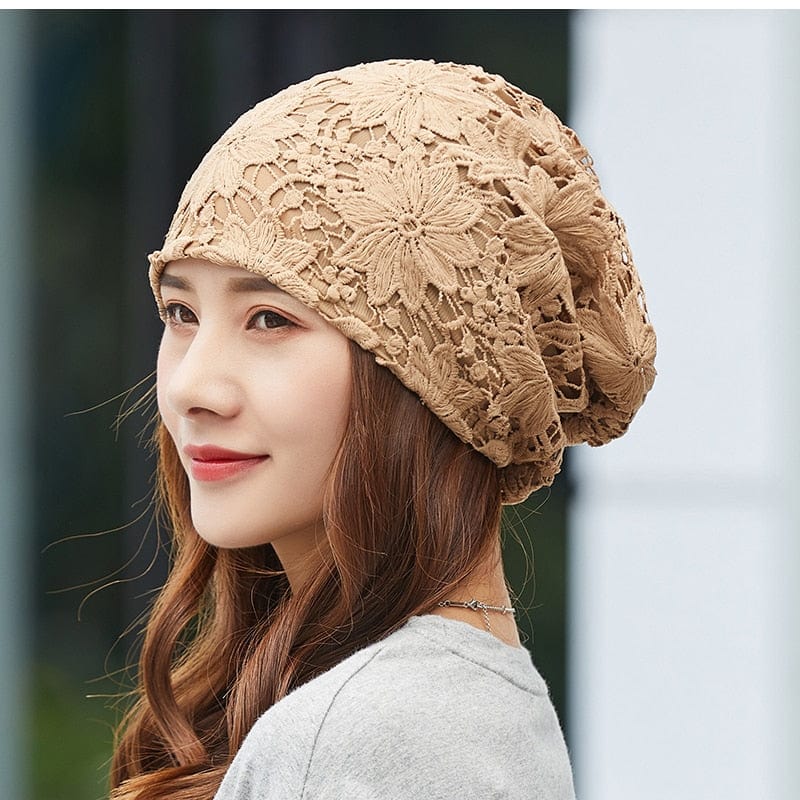 cambioprcaribe Lace Flower Beanies