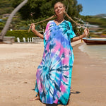 cambioprcaribe Light Blue / Plus Size Alicia Plus Size Tie Dye Dress