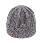 cambioprcaribe Light Gray Retro Knitted Beanie Hat