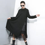 Long Sleeve Black Mesh Dress