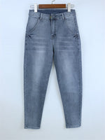 cambioprcaribe Loose Elastic Bleach Scratch Denim Pants