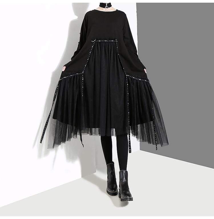 Black Mesh Oversized Dress | Millennnials – Buddhatrends