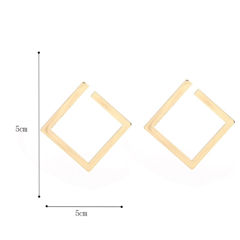 cambioprcaribe Minimalist Square Stud Earrings