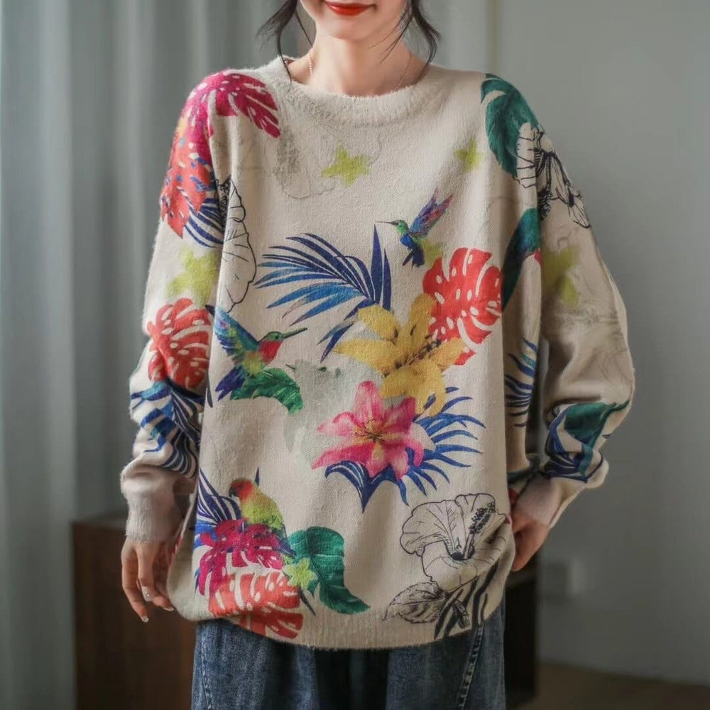 cambioprcaribe Mori Girl Print Long Sleeve Sweater