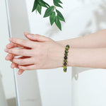 cambioprcaribe Natural Stone Green Jades Bracelet