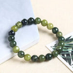 cambioprcaribe Natural Stone Green Jades Bracelet