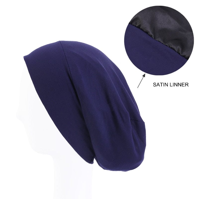 cambioprcaribe Navy Double Layer Cotton Chemo Cap