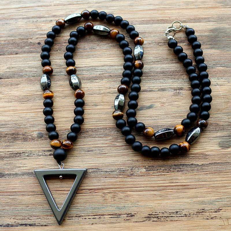 cambioprcaribe Necklace Tiger Eye & Hematite Beaded Necklace