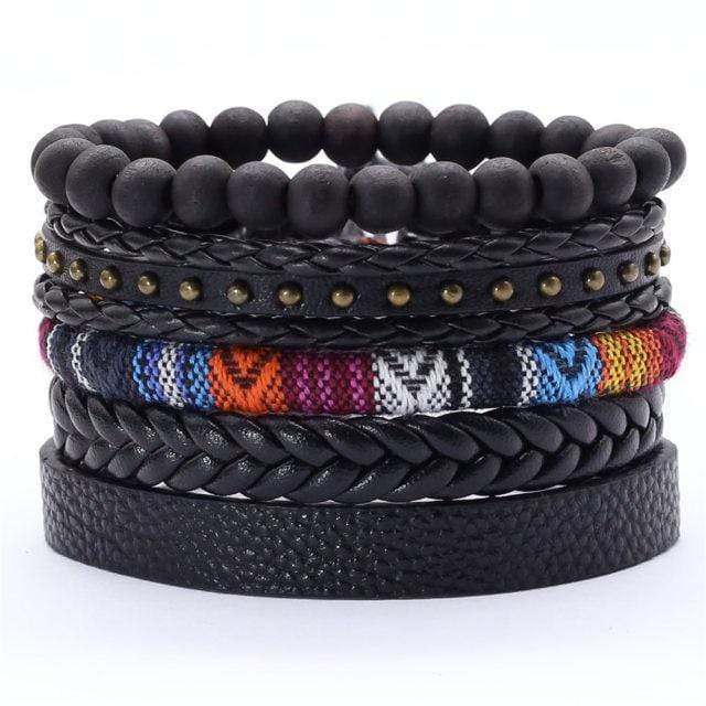 Nova 5 Pieces Set Leather Bracelet