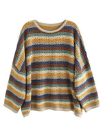 cambioprcaribe O-Neck Vintage Striped Sweater
