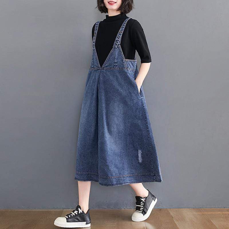 Madison Vintage Denim Overall Dress - Buddhatrends