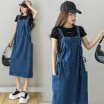 cambioprcaribe overall dress Nostalgic Vibe Drawstring Denim Overall Dress