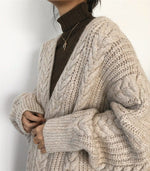 cambioprcaribe Oversized Long Knitted Cardigan