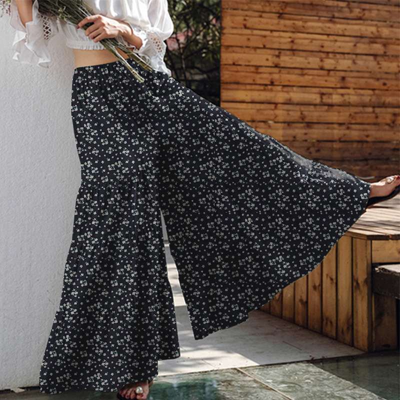 cambioprcaribe palazzo pants Floral Navy / 4XL Gypsy Soul Oversized Palazzo Pants