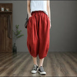 cambioprcaribe Pants orangered / One Size Sule Elastic Waist Linen Pants