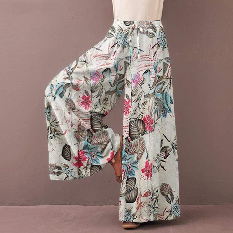 cambioprcaribe Pants Red / XXXL Talia Vintage Floral Trousers