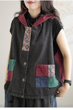 cambioprcaribe Patchwork Punk Denim Vest