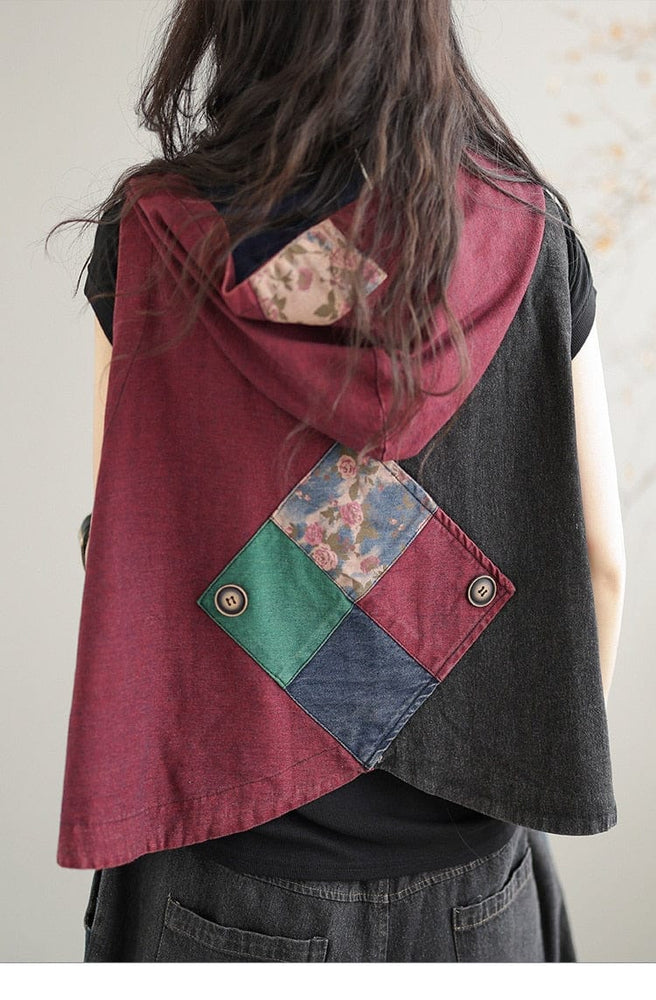 cambioprcaribe Patchwork Punk Denim Vest