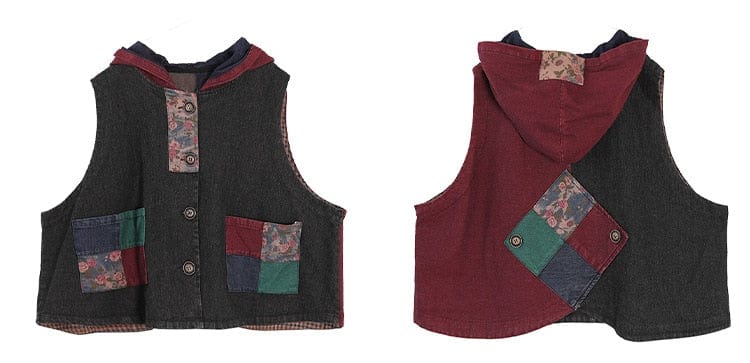 cambioprcaribe Patchwork Punk Denim Vest