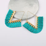 cambioprcaribe Peacock blue Bohemia Long Pendant Tassel Earrings